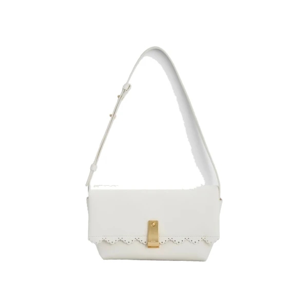 Etta Smooth Broidery Medium Clutch Warm White