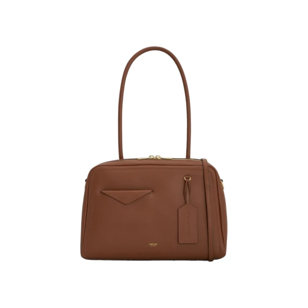 Everette Smooth Medium Shoulder Bag Chestnut