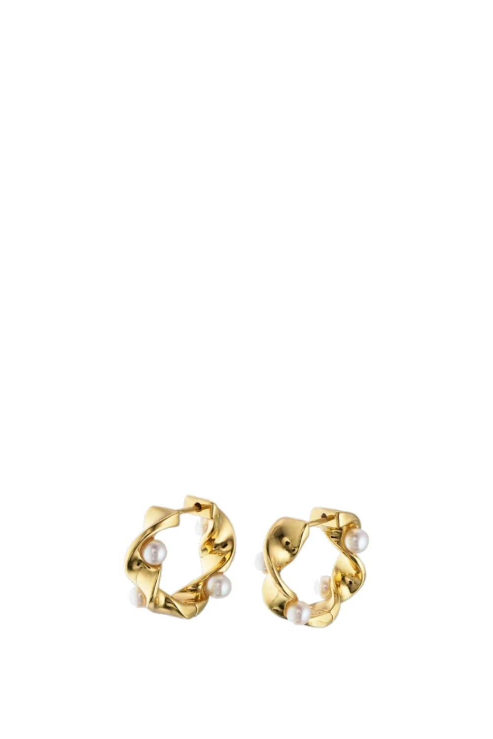 Oroton Felicity Huggies Pearl/Gold | Earrings | Luxury Shoes Oroton Felicity Huggies Pearl/Gold