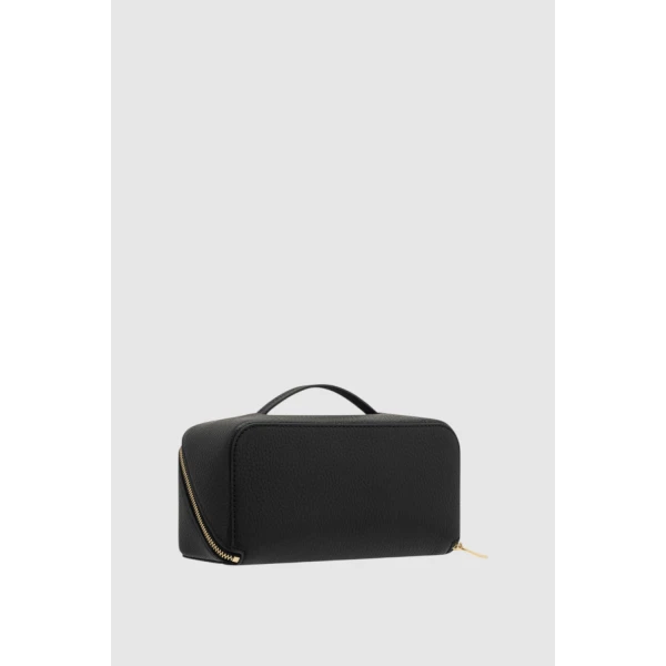 Oroton Fife Medium Beauty Case Black, view 4