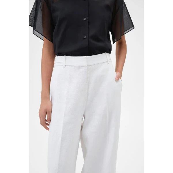 Oroton Flat Front Pant White, view 2
