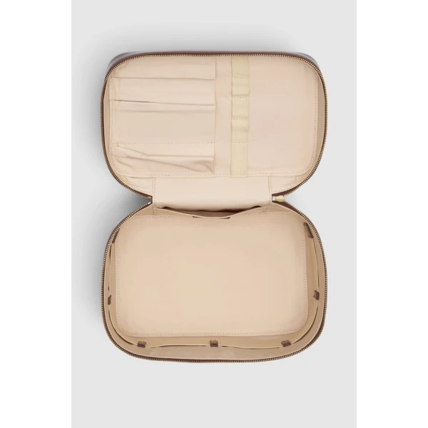 Oroton Indi Crackle Large Vanity Travel Case Copper, view 2