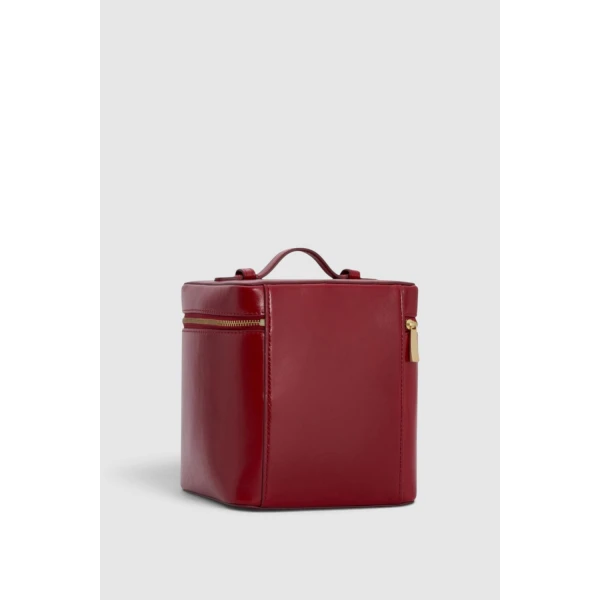 Oroton Indi Crackle Medium Vanity Travel Case Glace Cherry, view 3