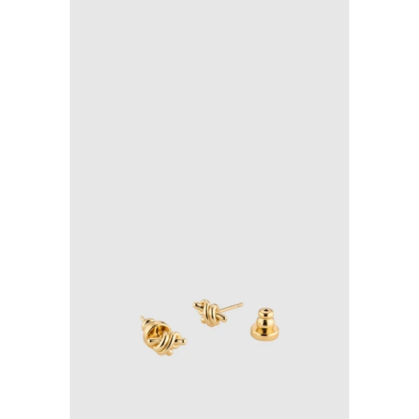 Oroton Julia Knot Stud Gold, view 3