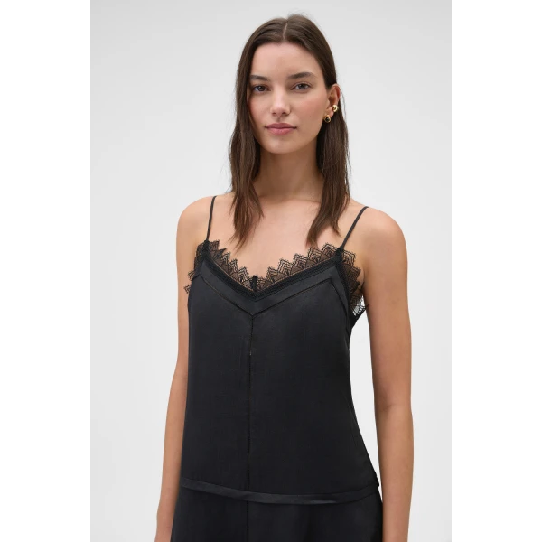 Oroton Lace Trim Sundress Black, view 4