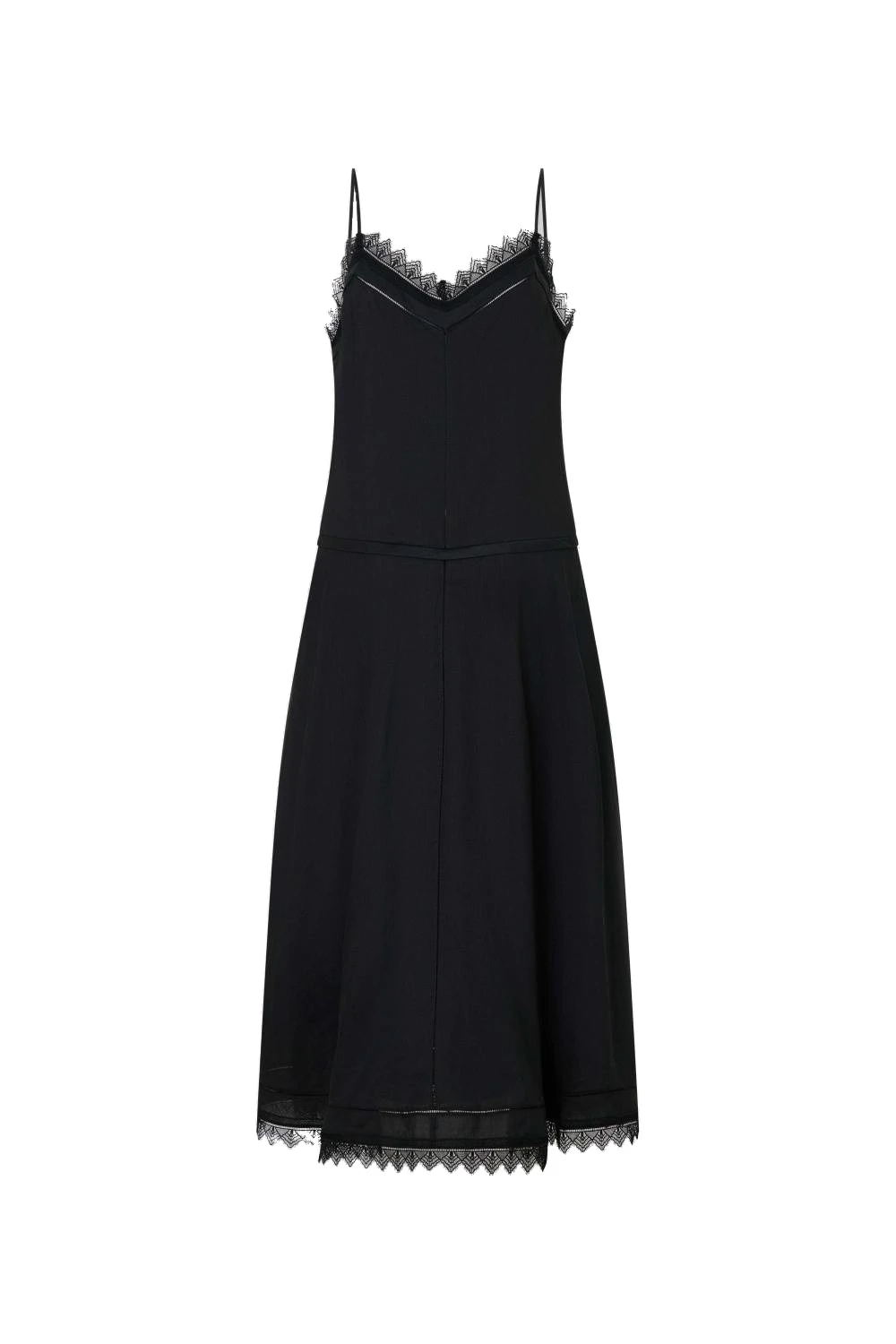 Oroton Lace Trim Sundress Black | Maxi Dresses | Luxury Shoes Oroton Lace Trim Sundress Black