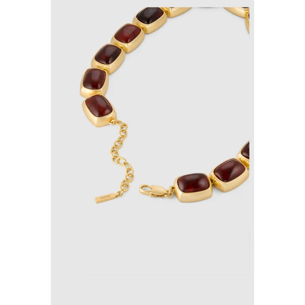 Oroton Lilyanna Necklace Tort/Worn Gold, view 3