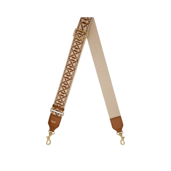 Logo Bag Strap Cognac/Ecru