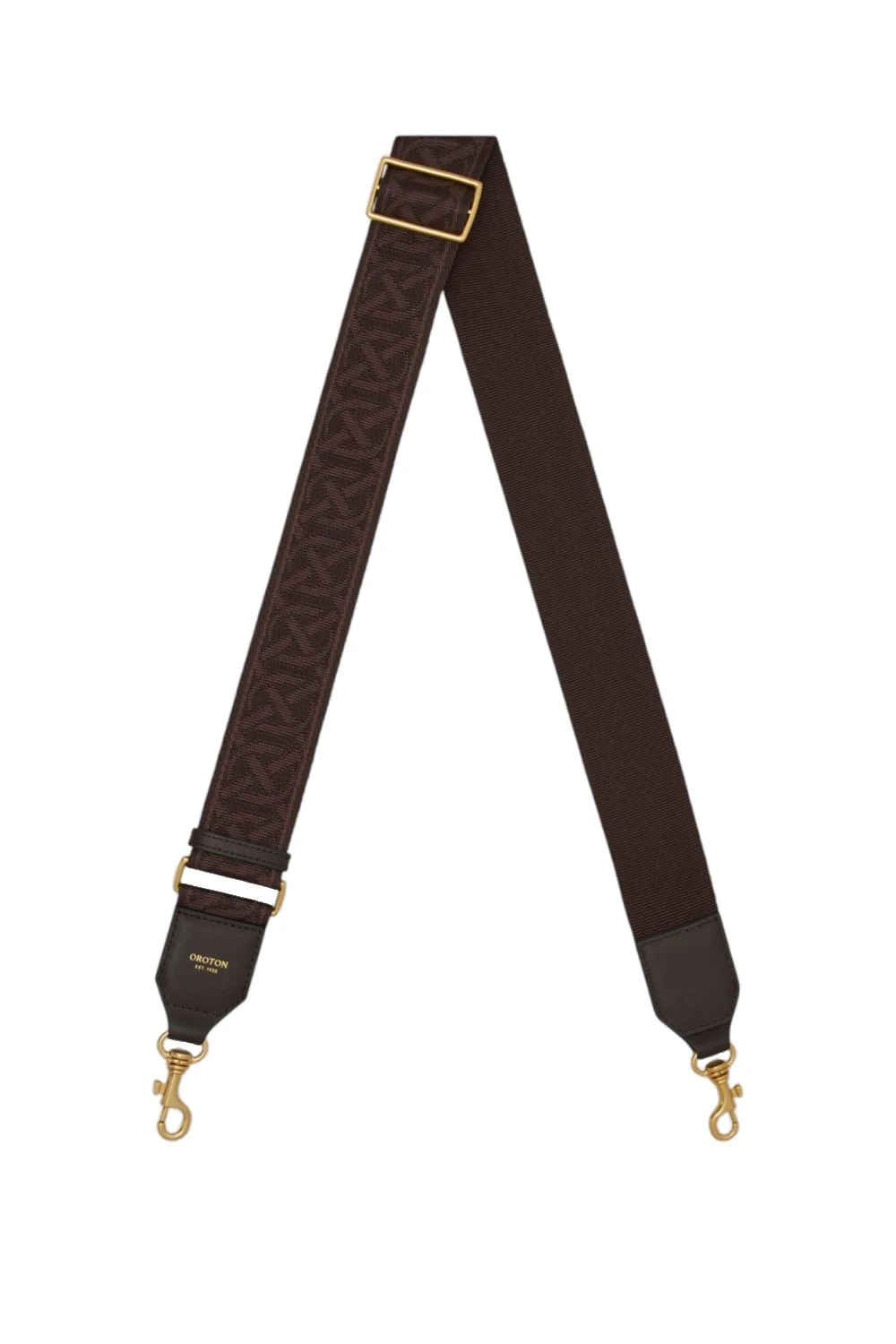 Oroton Logo Bag Strap Dark Chocolate | Bag Straps | Luxury Shoes Oroton Logo Bag Strap Dark Chocolate