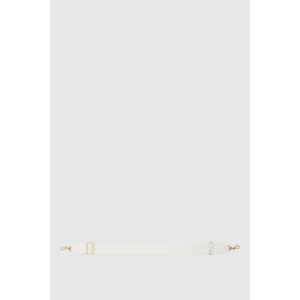 Oroton Logo Bag Strap Ecru/Cream, view 5
