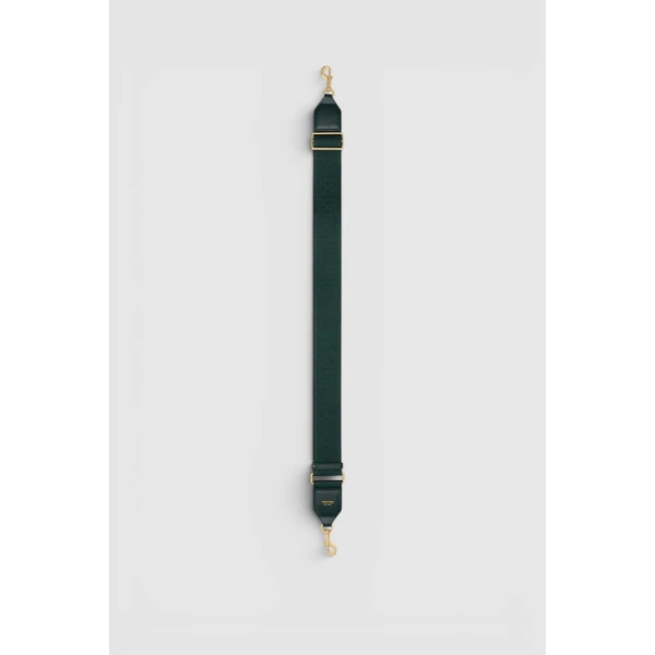 Oroton Logo Crackle Bag Strap Shade Green, view 3