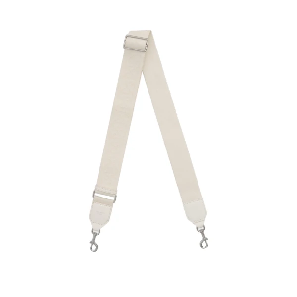 Oroton Logo Smooth Bag Strap Warm White