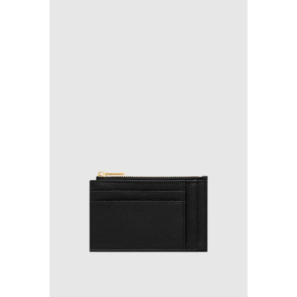 Oroton Margot 4 Credit Card Mini Zip Pouch Black, view 3