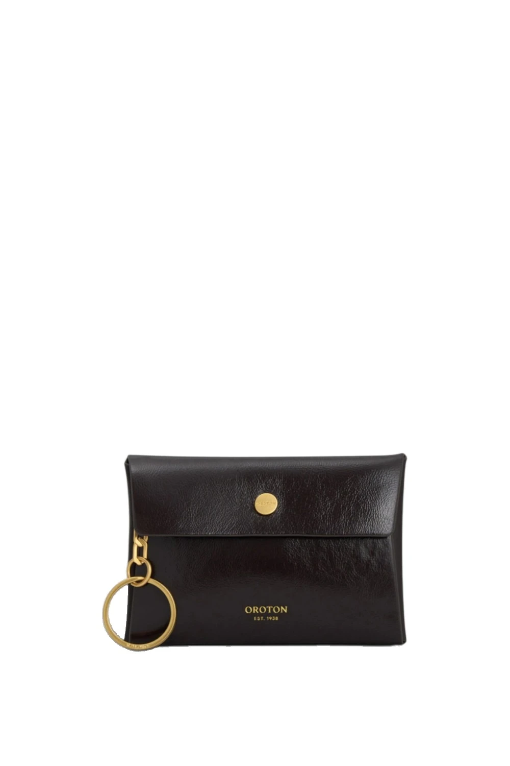Oroton Margot Crackle Keyring Pouch True Chocolate | Bag charms | Luxury Shoes Oroton Margot Crackle Keyring Pouch True Chocolate