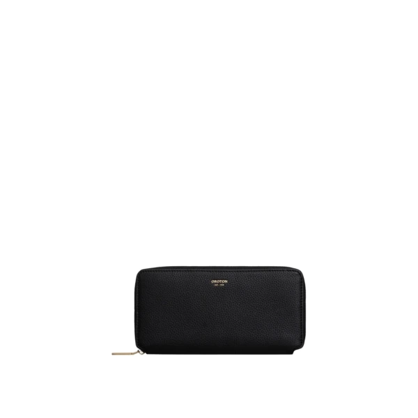 Oroton Margot Medium Zip Around Wallet Black