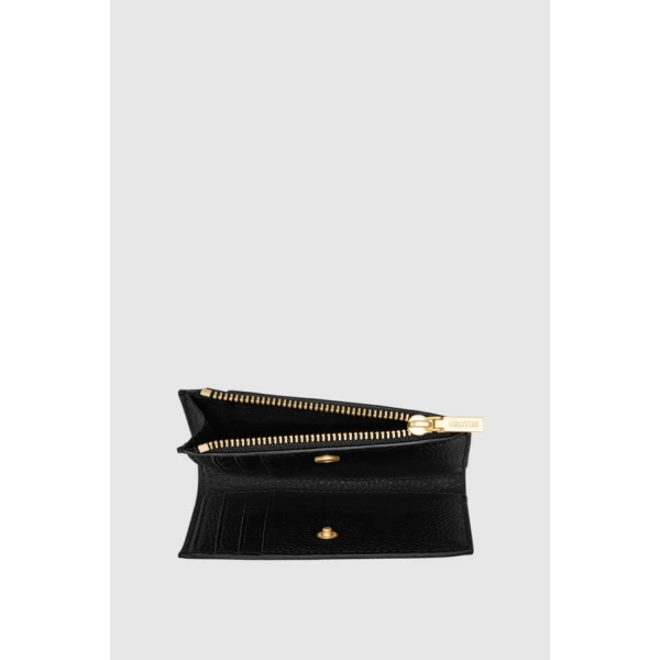 Oroton Margot Mini 10 Credit Card Zip Wallet Black, view 3