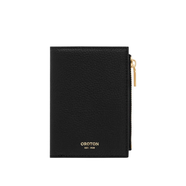 Oroton Margot Mini 10 Credit Card Zip Wallet Black