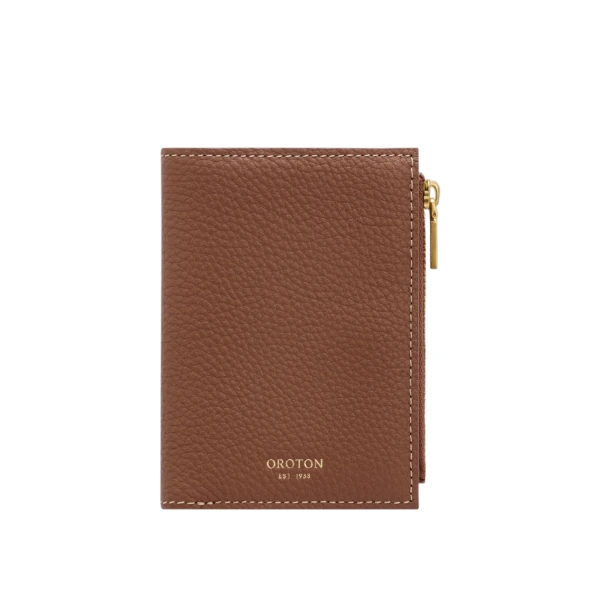 Oroton Margot Mini 10 Credit Card Zip Wallet Whiskey