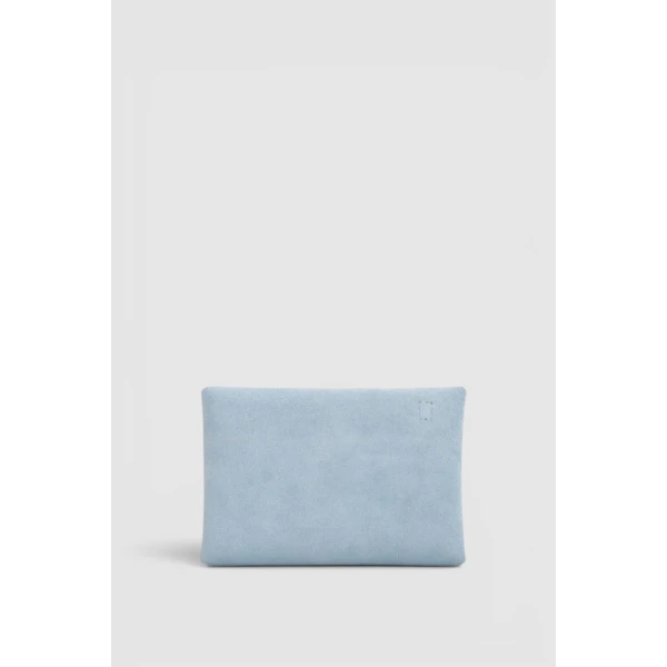 Oroton Margot Suede Keyring Pouch Blue Bird, view 3