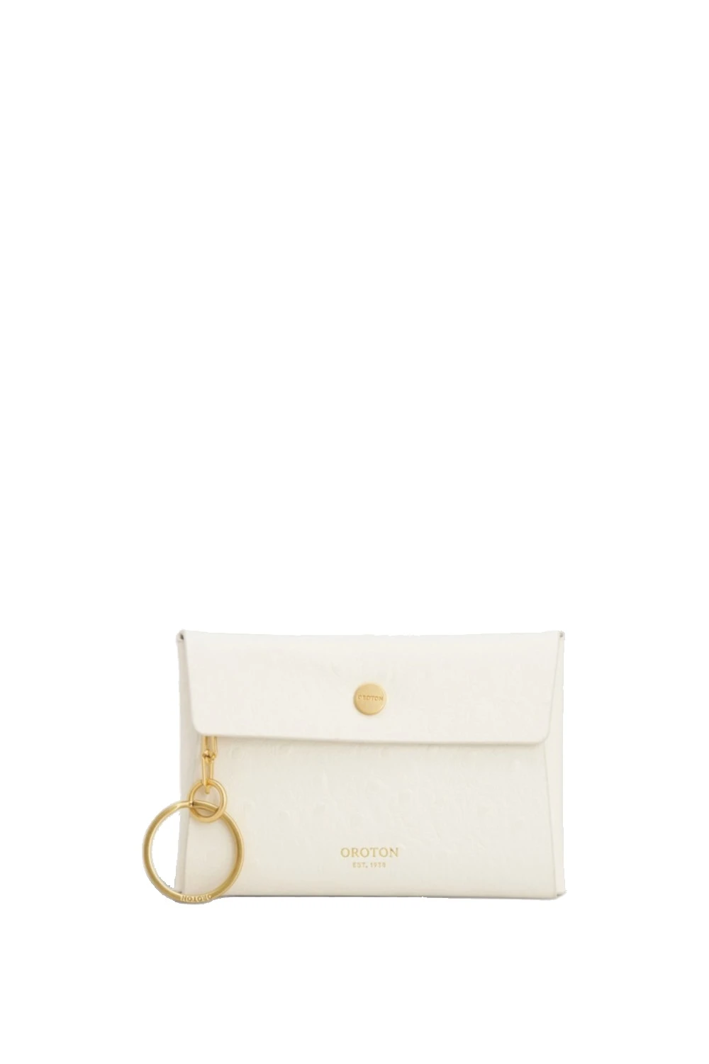 Oroton Margot Texture Keyring Pouch Warm White | Bag charms | Luxury Shoes Oroton Margot Texture Keyring Pouch Warm White
