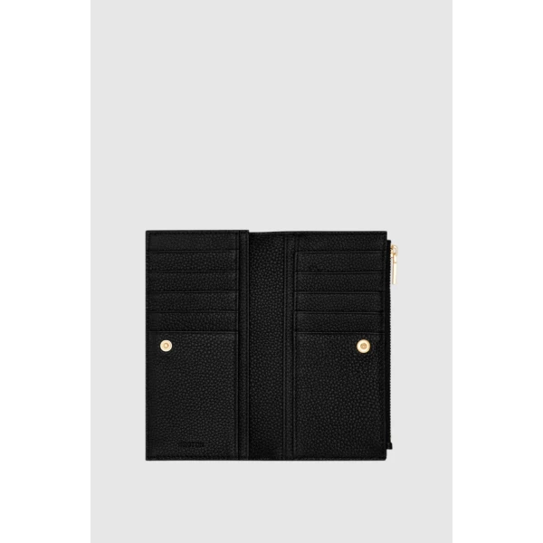 Oroton Margot Zip Fold Wallet Black, view 2