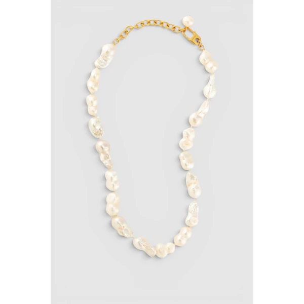 Oroton Marleigh Necklace Worn Gold/White, view 3
