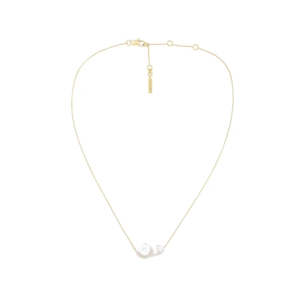 Marleigh Pearl Pendant Worn Gold/White