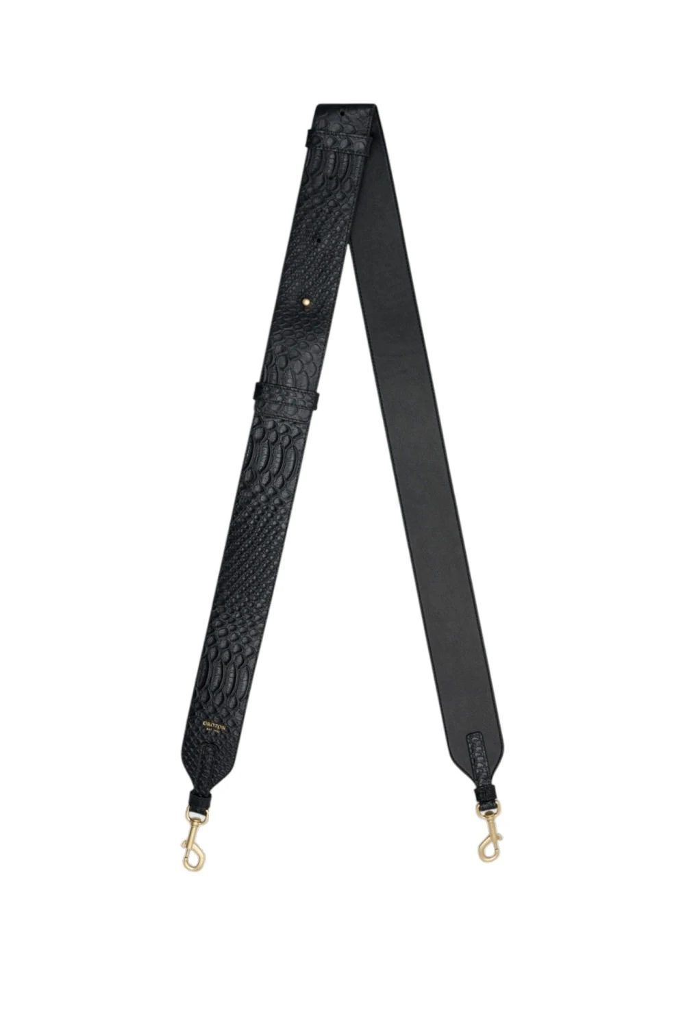 Oroton Marmont Texture Shoulder Strap Black Snake | Bag Straps | Luxury Shoes Oroton Marmont Texture Shoulder Strap Black Snake