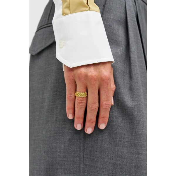 Oroton Mathilde Ring Worn Gold, view 2