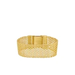 Oroton Mathilde Wide Bracelet Worn Gold