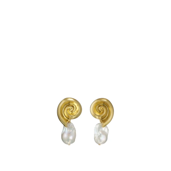 Oroton Maurie Pearl Drop Stud Earrings Pearl/Gold