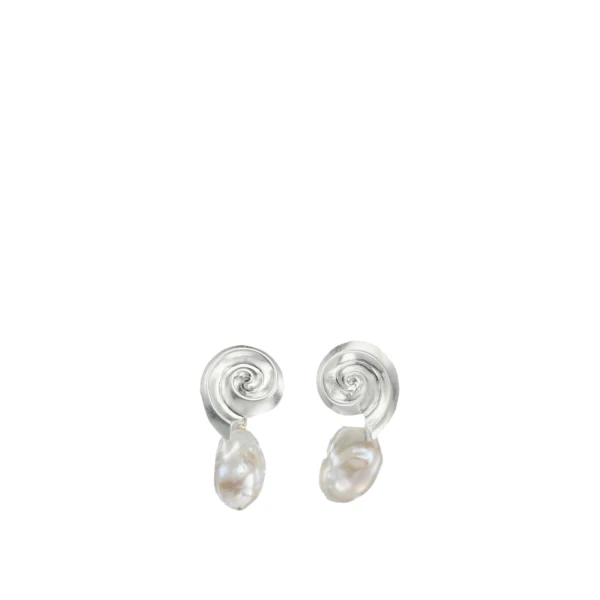 Maurie Pearl Drop Stud Earrings Pearl/Silver