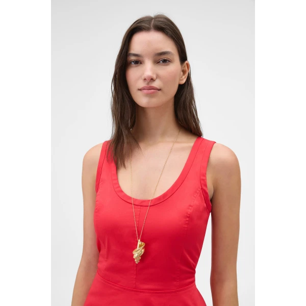Oroton Maurie Shell Pendant Necklace Worn Gold, view 2