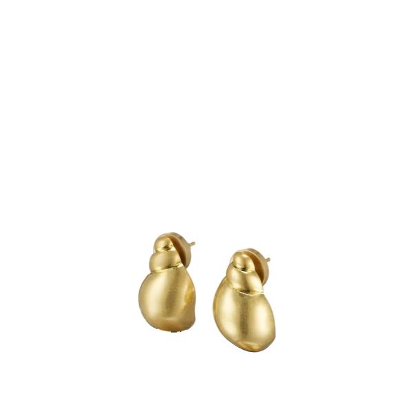 Maurie Shell Stud Earrings Worn Gold