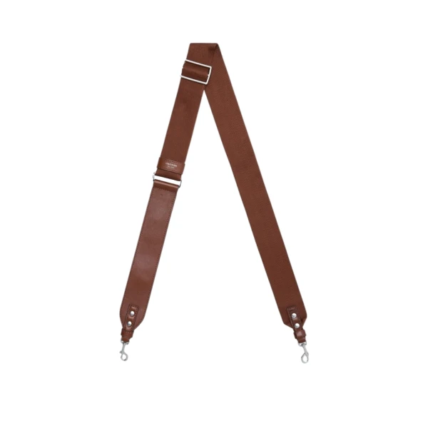 Mica Burnished Leather Bag Strap Dark Chestnut