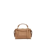 Oroton Mica Smooth Broidery Mini Bowler Praline
