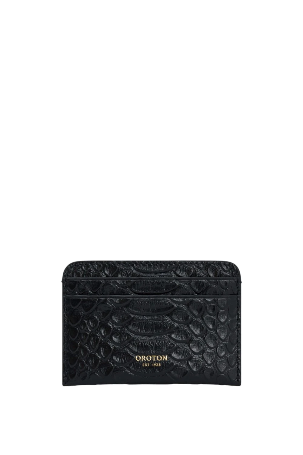 Oroton Mica Texture Credit Card Sleeve Black Snake | Wallets & Purses | Luxury Shoes Oroton Mica Texture Credit Card Sleeve Black Snake