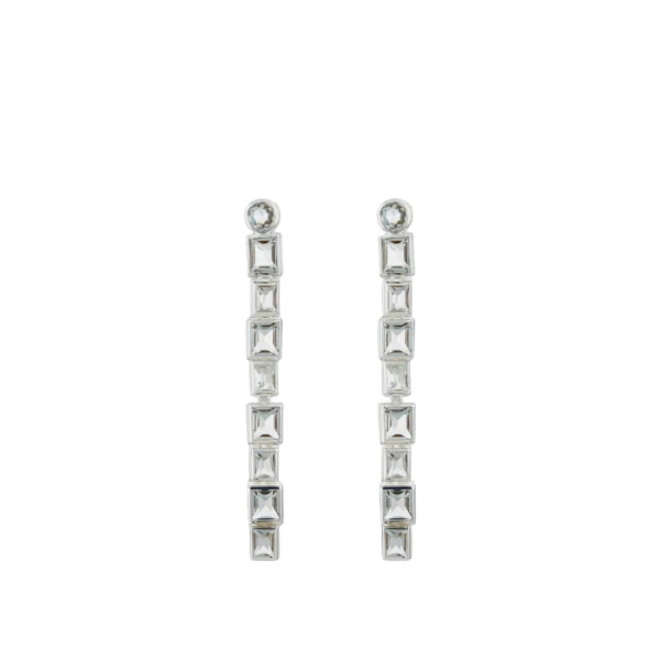 Oroton Myrell Long Drop Earrings Ice Blue