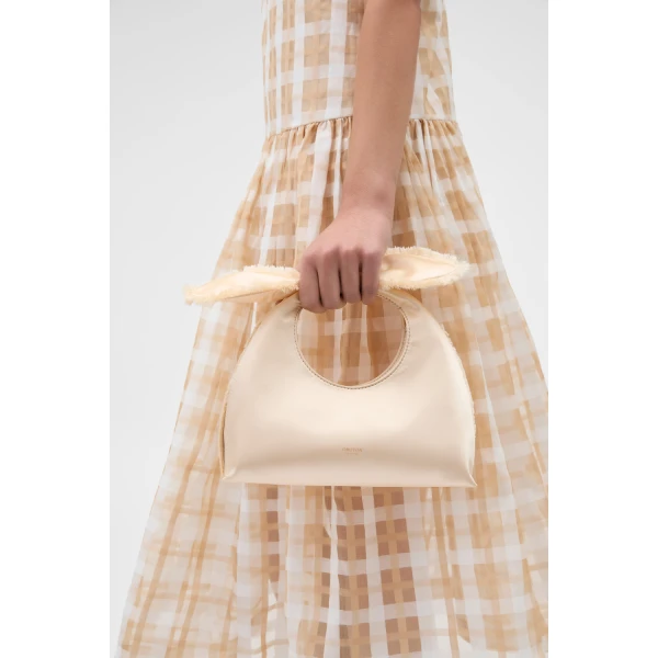 Oroton Myrtle Satin Mini Bag Peach, view 2