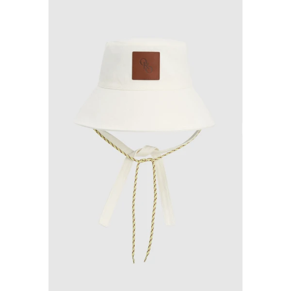 Oroton Nell Bucket Hat Antique White, view 6