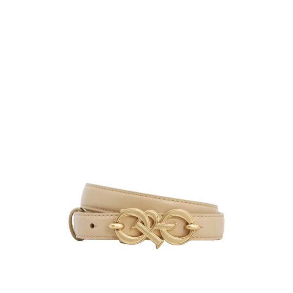 Oroton Olivia Smooth 20mm Logo Belt Blonde