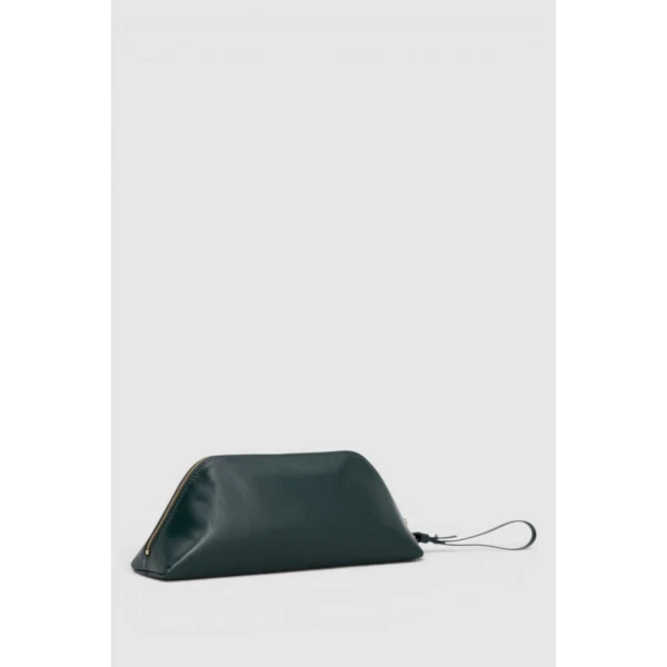 Oroton Ophelia Crackle Beauty Case Pouch Shade Green, view 3