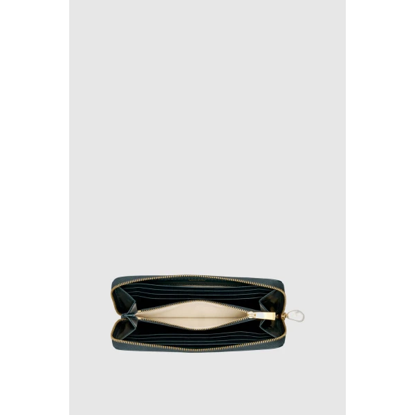 Oroton Ophelia Crackle Large Wallet Shade Green, view 2