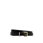 Oroton Remi 12mm Box Leather Belt Black