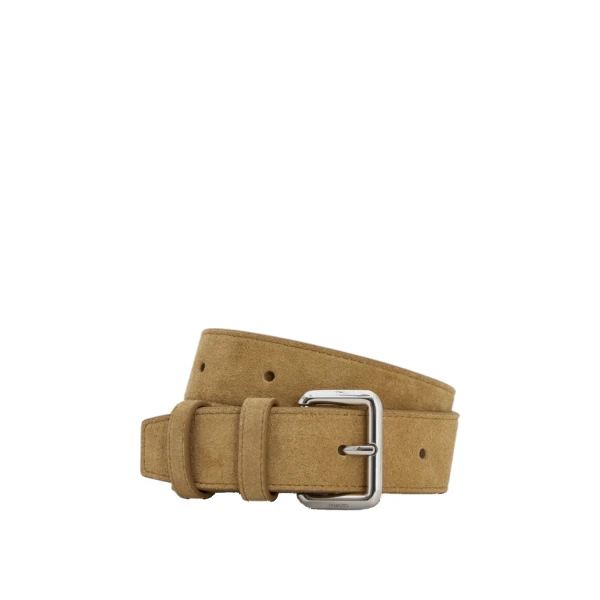 Oroton Remi Suede 35mm Belt Tobacco