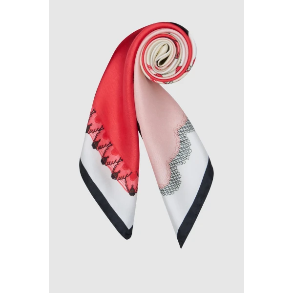 Oroton Ribbon Silk Scarf Multi, view 2