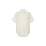Oroton Scarf Detail Top Antique White | Blouse | Luxury Shoes Oroton Scarf Detail Top Antique White