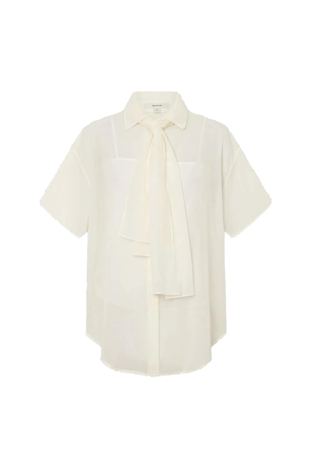 Oroton Scarf Detail Top Antique White | Blouse | Luxury Shoes Oroton Scarf Detail Top Antique White