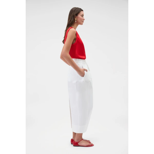 Oroton Sculpture Skirt White, view 3