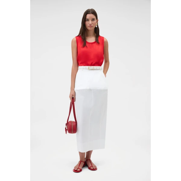 Oroton Sculpture Skirt White, view 6